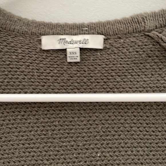 Madewell xxs sage green patch pocket tie bottom cardigan - Picture 2 of 4